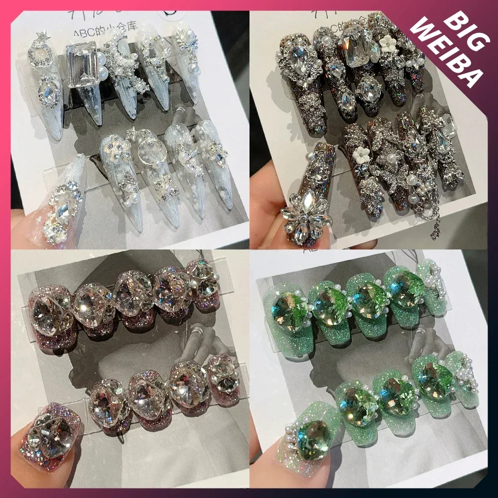 Nail Art Xs - 10Pcs Diy Luxury Court Shiny Colorful