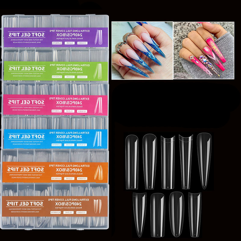 Nail Art Xxl - 240 sztuk XXL Sztuczne Paznokcie Bardzo
