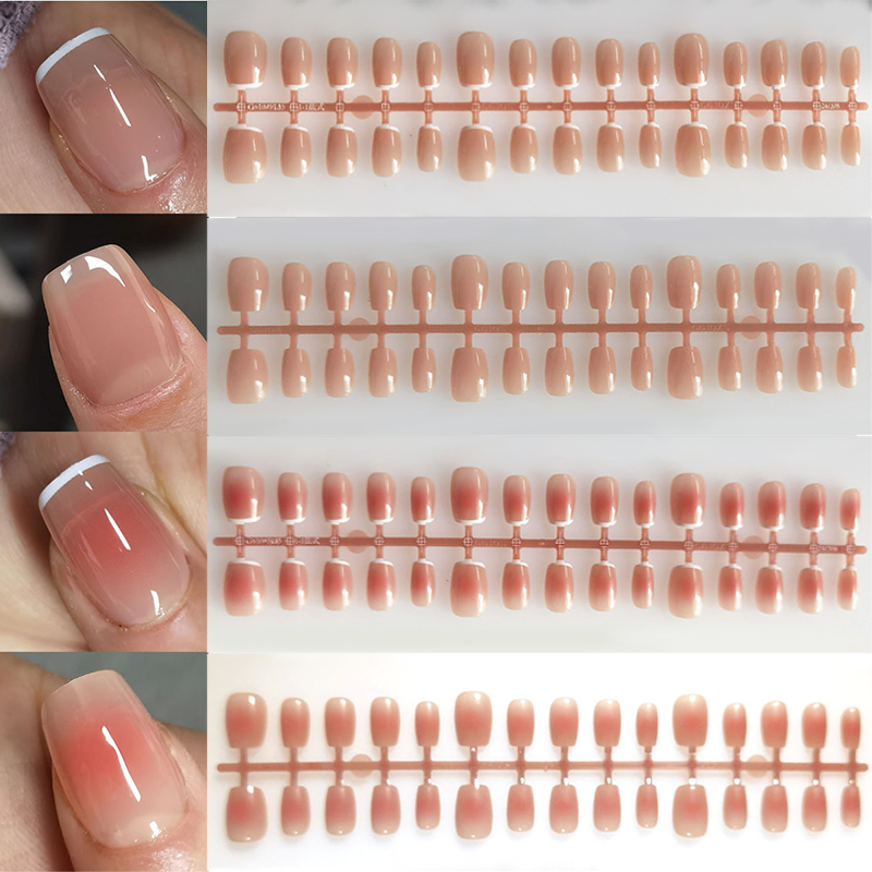 Nail Art Xs - 30szt Gradient Fake Nails French Blush