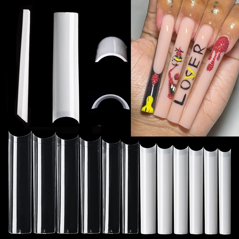 Nail Art Xxl - 500Pcs Long Square No C Curve