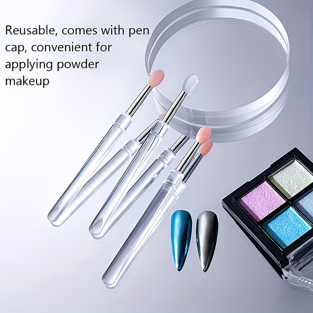 Nail Glitter Chrome - Wielorazowe silikonowe aplikatory do nakładania chromowanego
