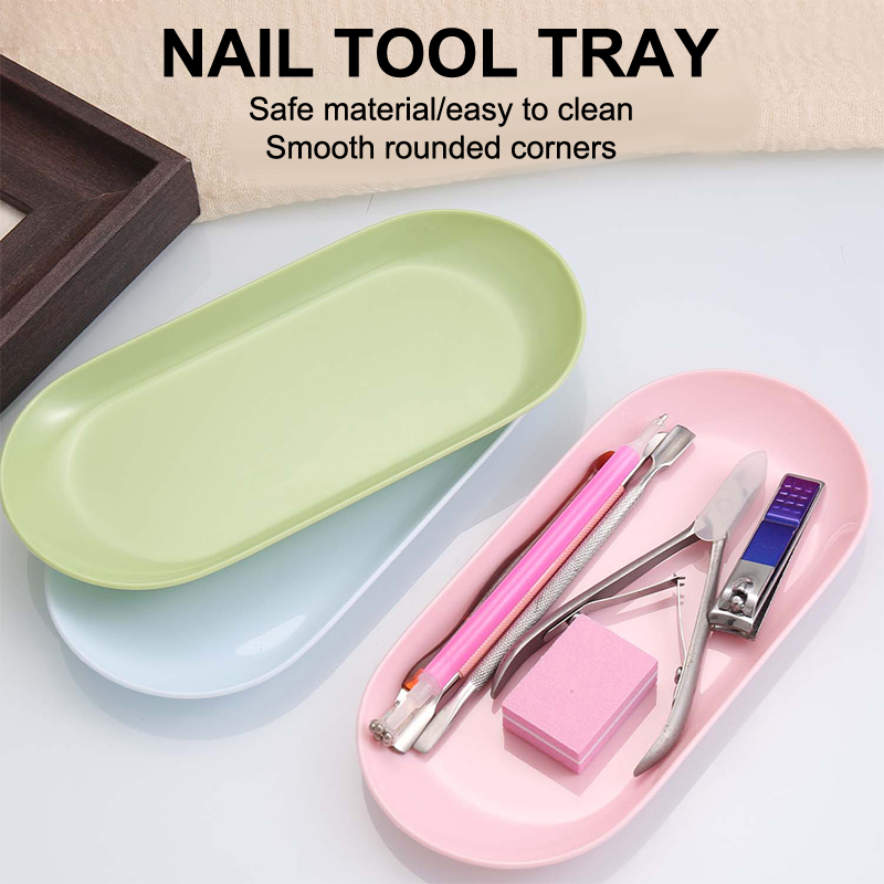 Nail Art Oval - Plastikowa tacka do przechowywania kosmetyków, tacka