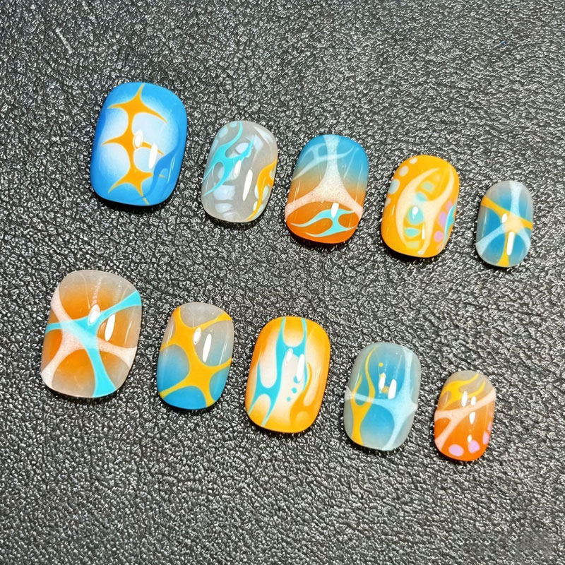 Nail Art Oval - 10 szt. Personalizowane paznokcie z zabawnym