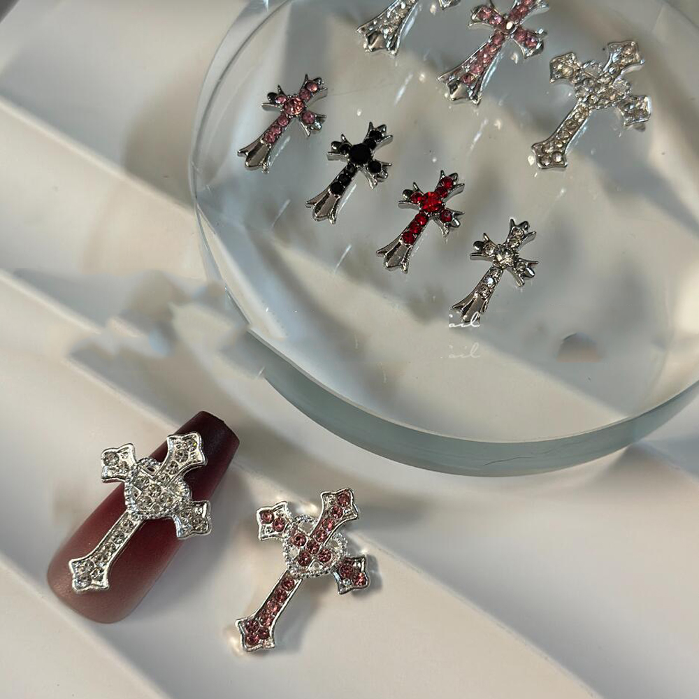 5 szt. XXL Srebrne Krzyżyki Lu – Nail Art Xxl recenzja i cena