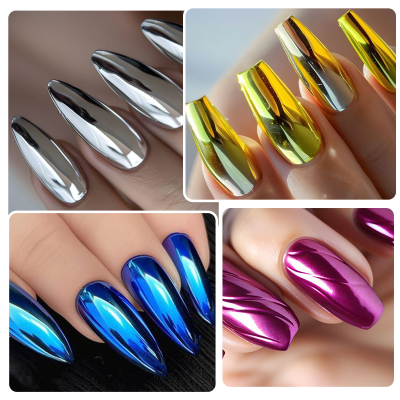 Metaliczny złoty srebrny lustr – Nail Glitter Chrome recenzja i cena