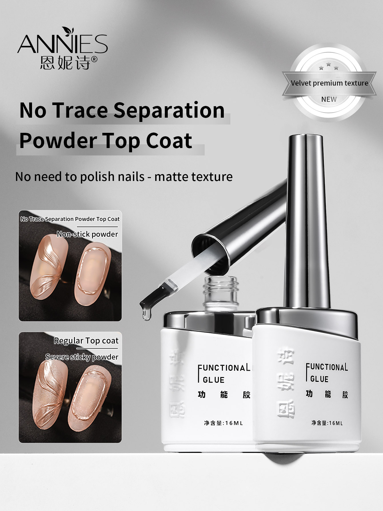 16ml Matowy żelowy top coat 2w – Nail Glitter Chrome recenzja i cena
