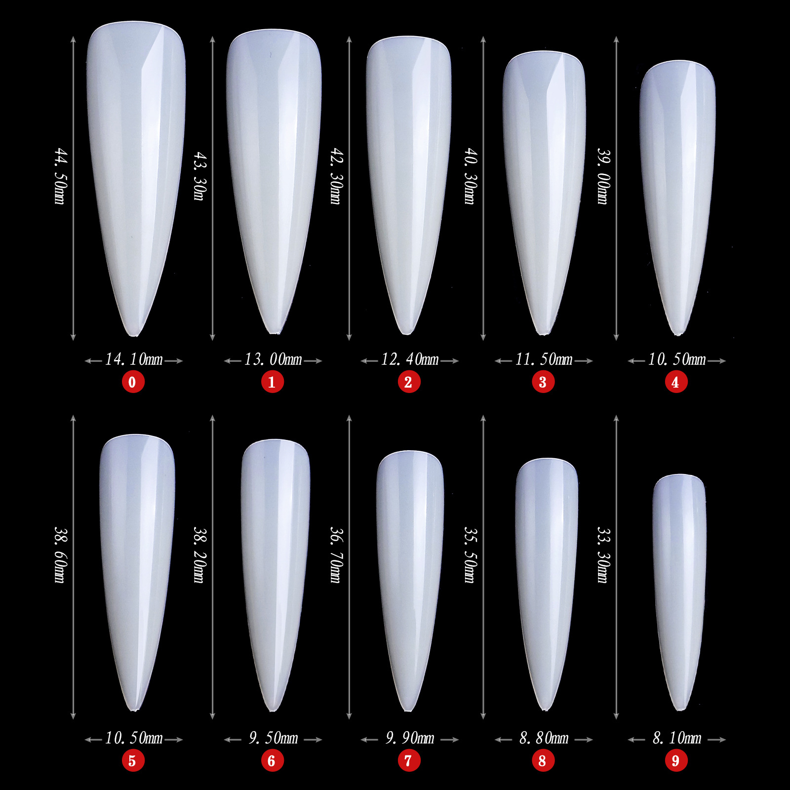 XXL Stiletto Tipsy 500 sztuk - – Nail Art Xxl recenzja i cena