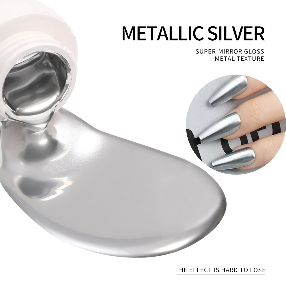 5ml Srebrny Złoty Metaliczny L – Nail Glitter Chrome recenzja i cena