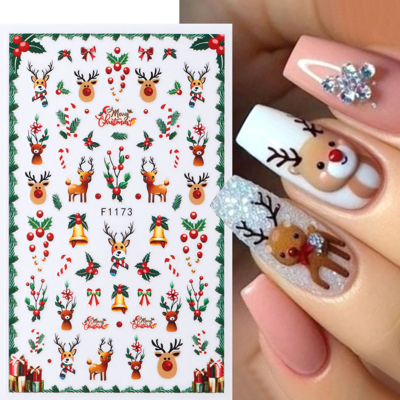 2 szt. Świąteczne naklejki na  – Nail Art Xmas Tree recenzja i cena