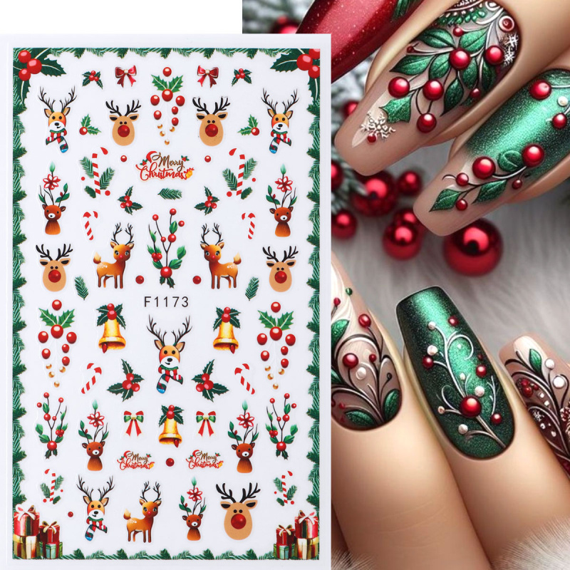 2 szt. Świąteczne naklejki na  – Nail Art Xmas Tree recenzja i cena
