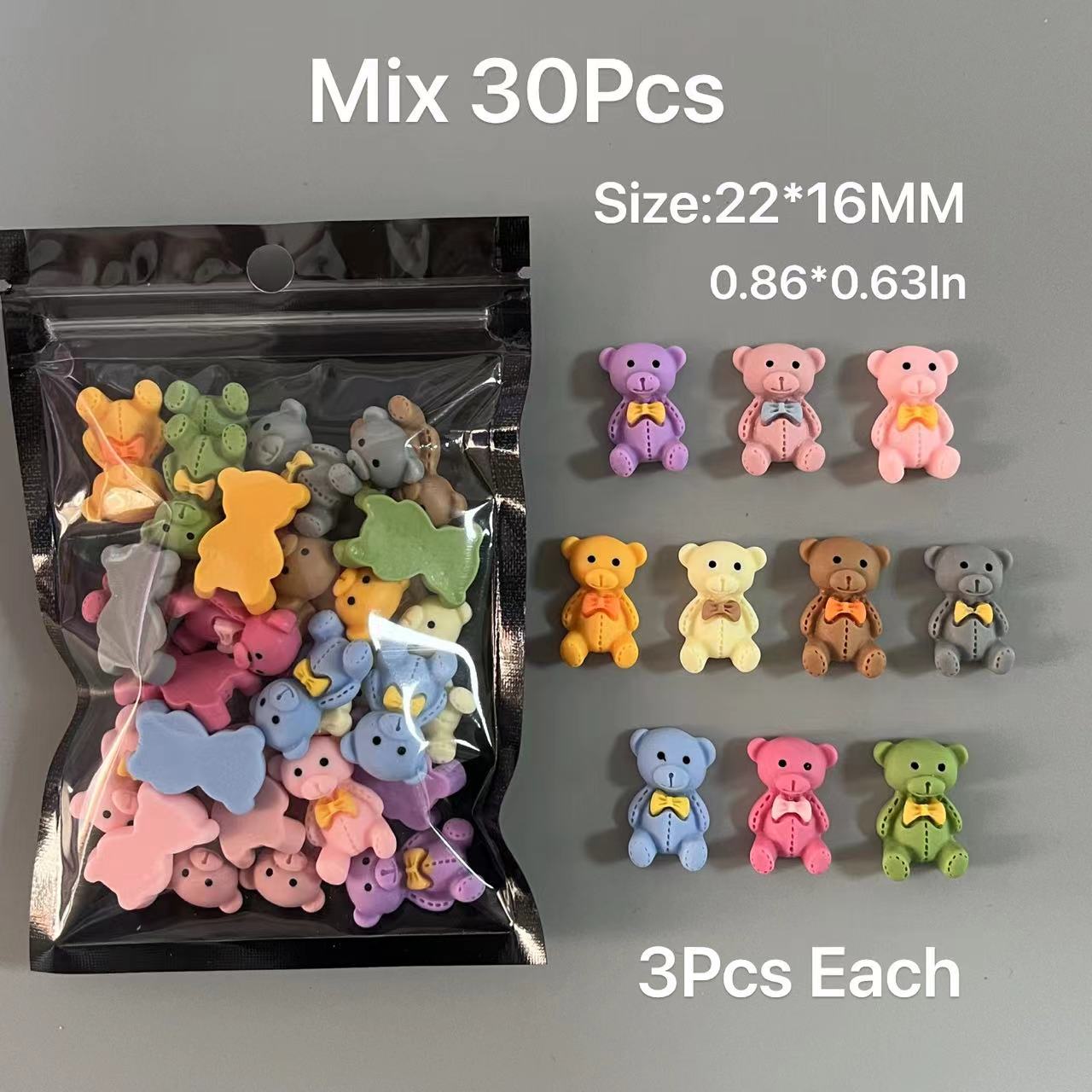 30Pcs Mix Cartoon Bear Bunny H – Nail Art Xxl recenzja i cena